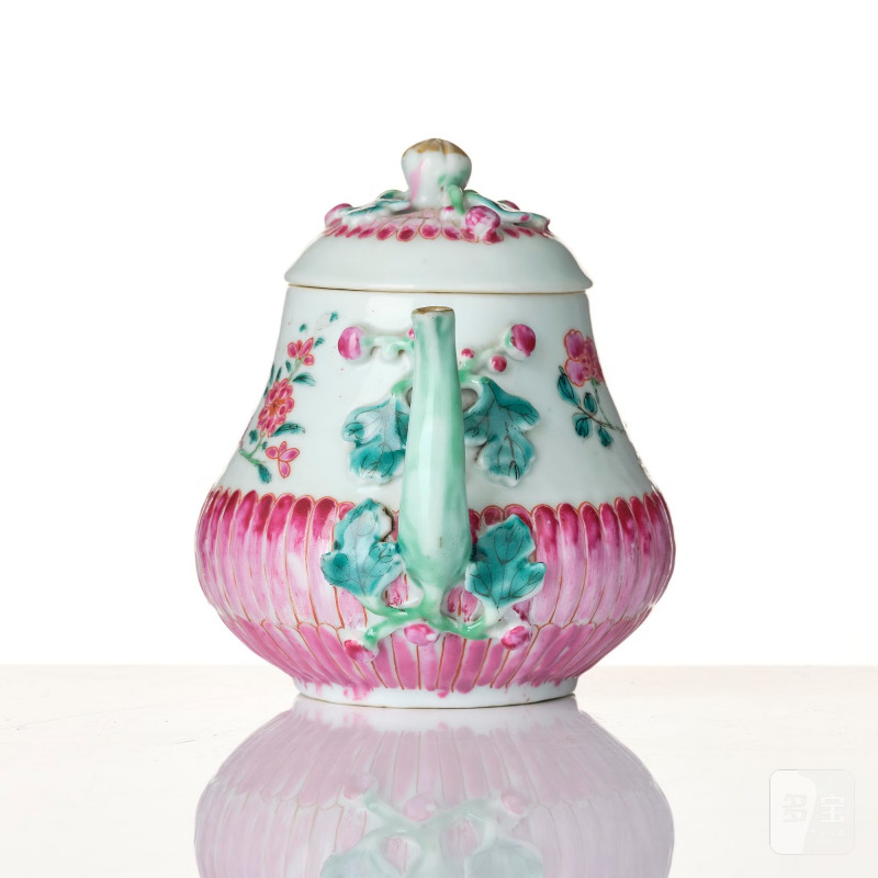 A famille rose tea pot with cover, - 图2